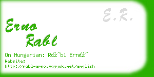 erno rabl business card